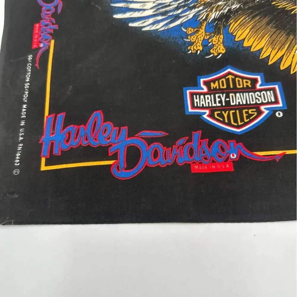 HARLEY DAVIDSON collectible square scarf/vandana multicolor cotton